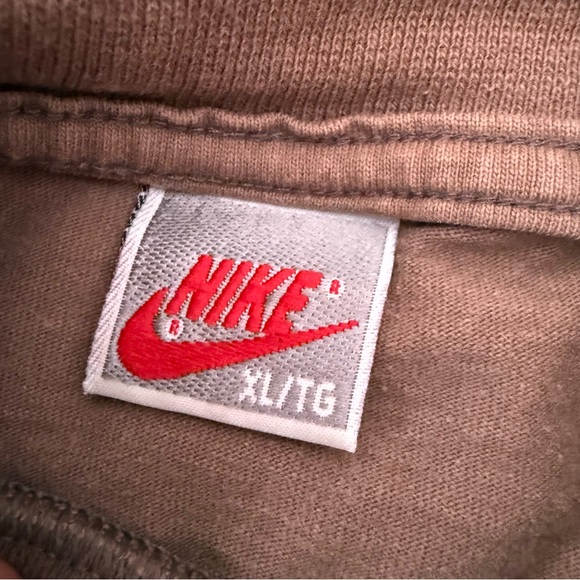 Vintage Nike shirt long sleeve turtleneck embroidered swoosh brown XLarge - Picture 6 of 7
